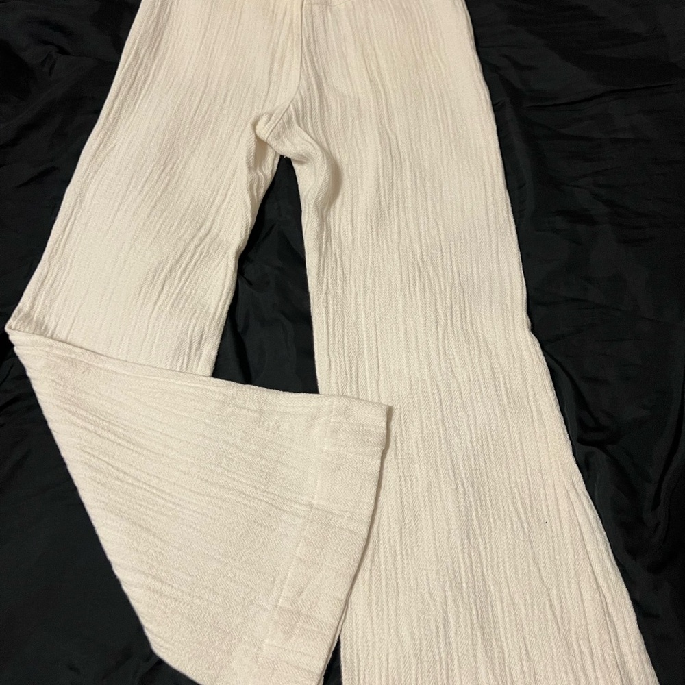 Free People Cream Textured Boot Cut Pants - Picture 7 of 7